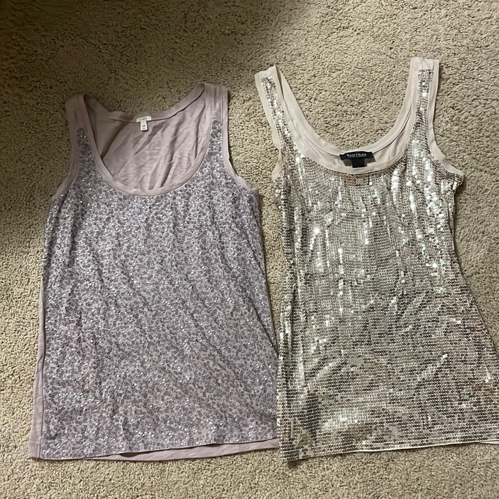 Sparkle tank tops, both size XS